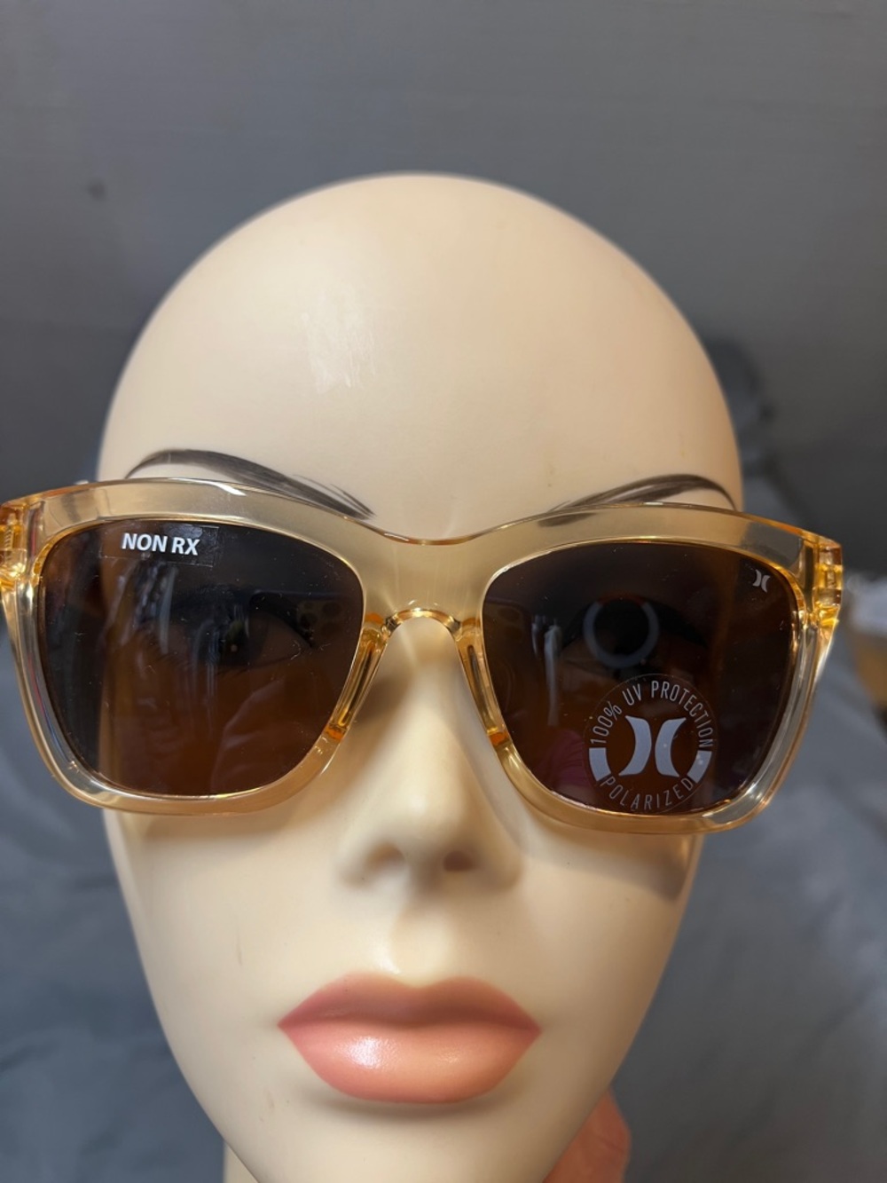 Hurley Amber Crystal Frame Sunglasses with Brown Polarized Lenses